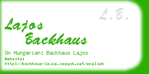 lajos backhaus business card